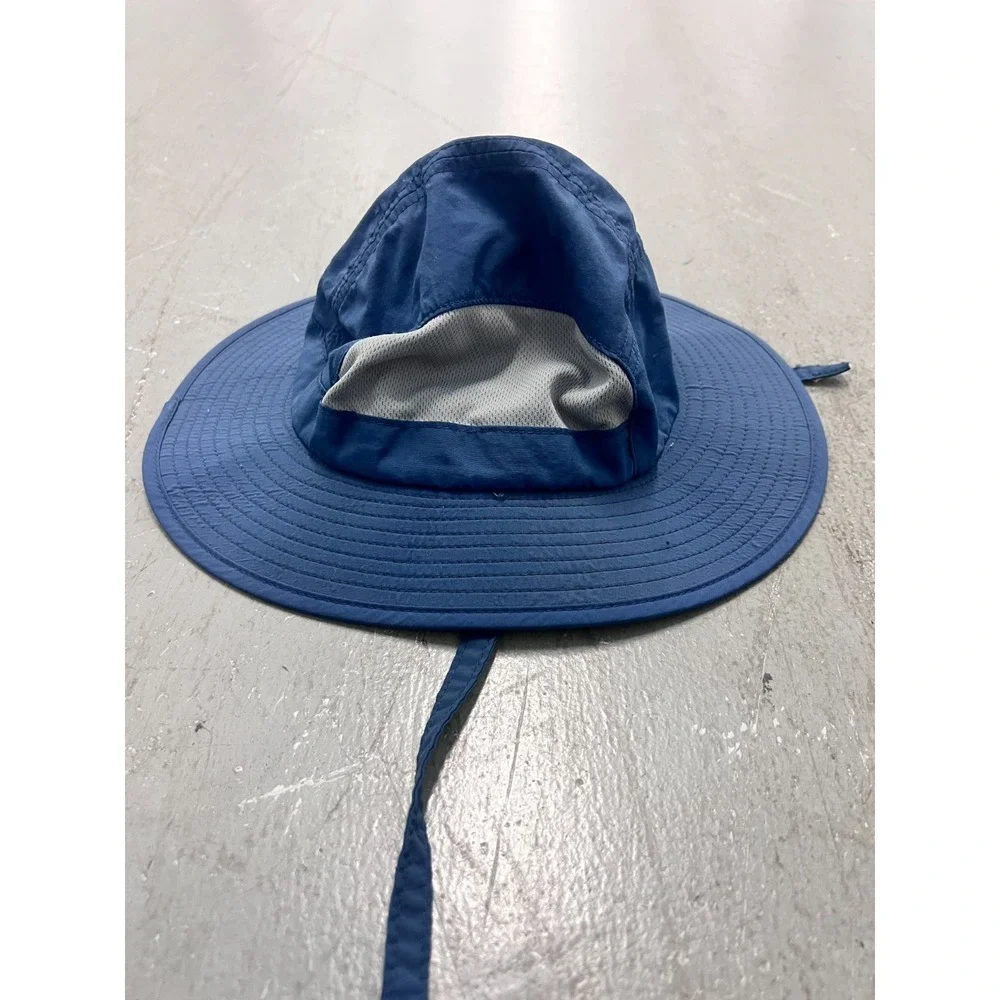 REI Co-op Boonie Hat Kids 4-7Y Blue Gray Chin Strap Wide Brim Outdoor‎ Safari